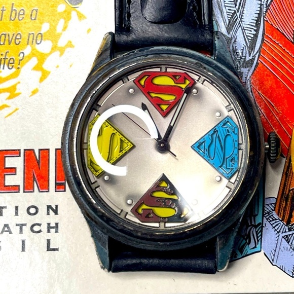 FOSSIL COMMEMORATIVE WATCH “REIGN OF THE SUPERMEN” 1993 COA NIB NUMBERED - Picture 3 of 13